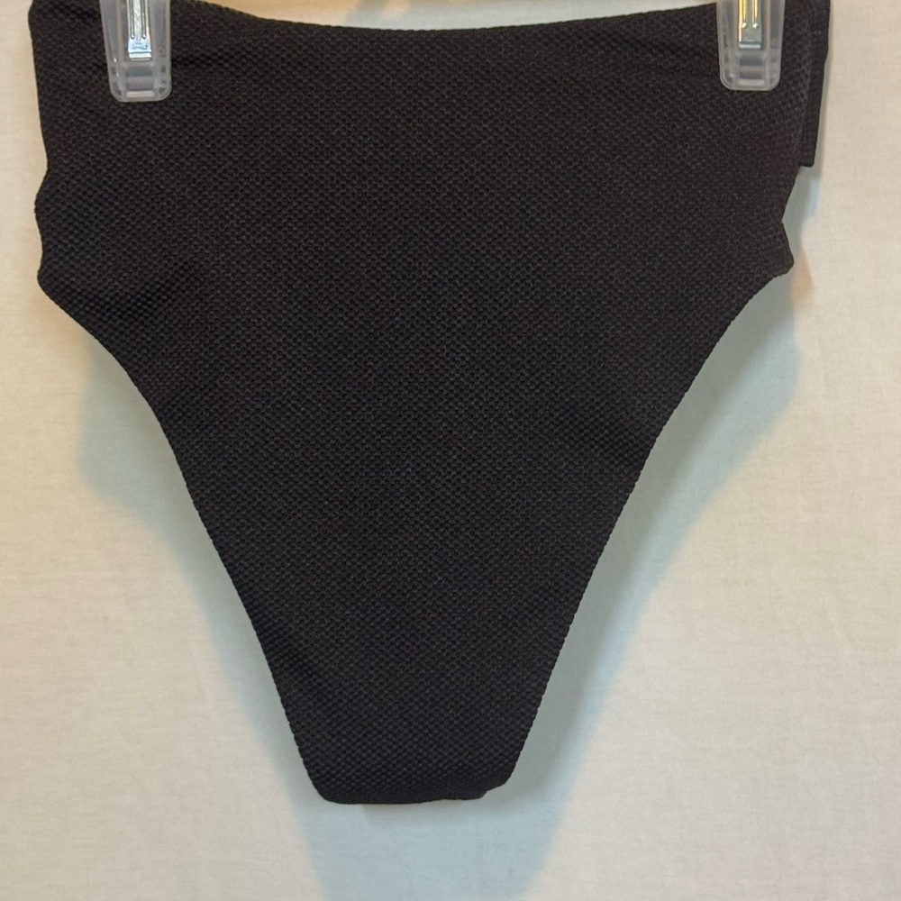 AA-554 Aerie NWOT High Cut‎ Cheeky Twisted Front Black Bikini Bottoms Size XS - Picture 4 of 11